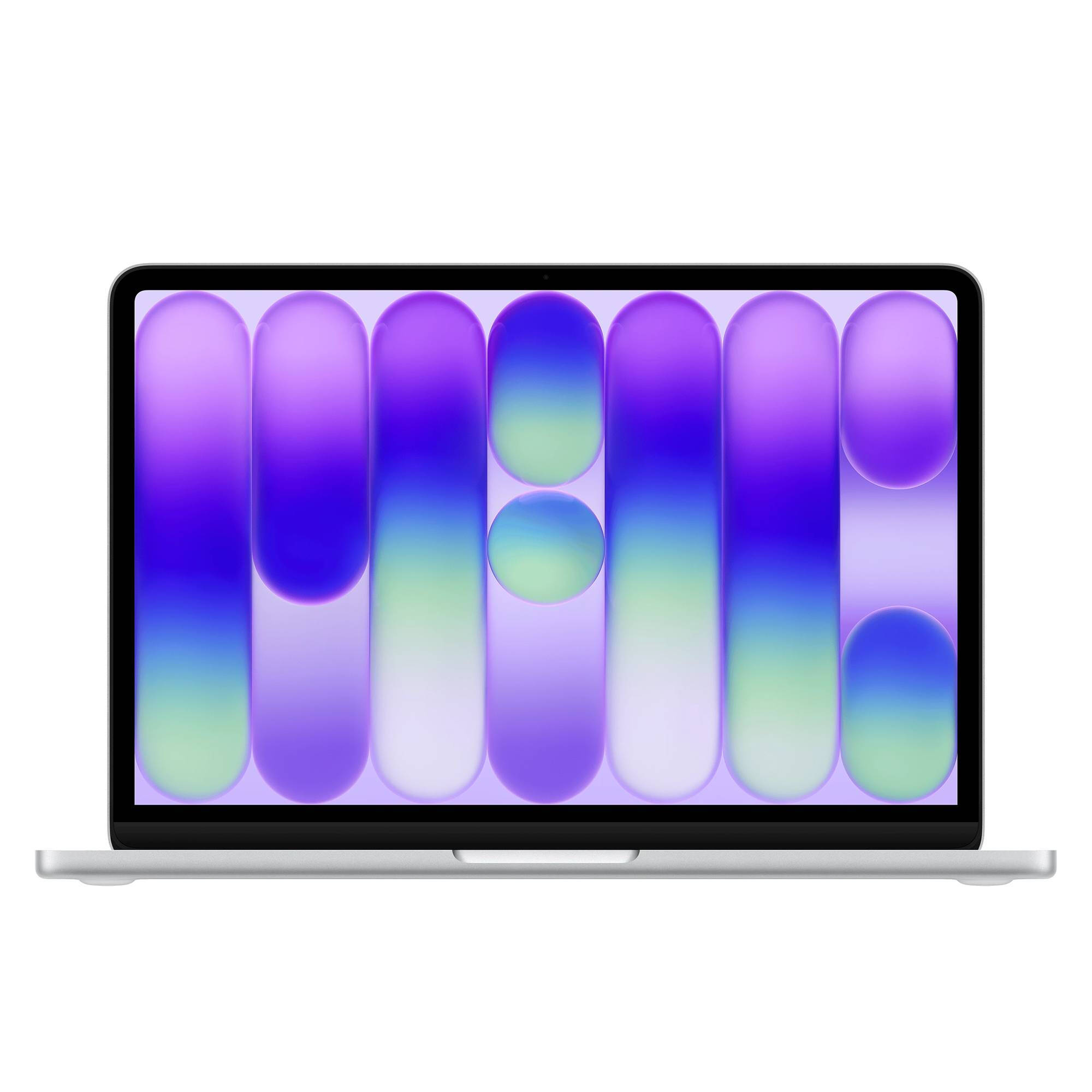 front view of the MacBook Neo with brightly colored screen